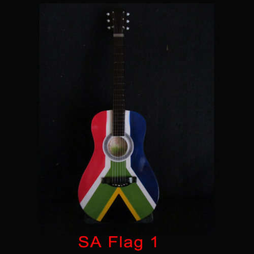 Miniature Guitar Rock star South African Flag
